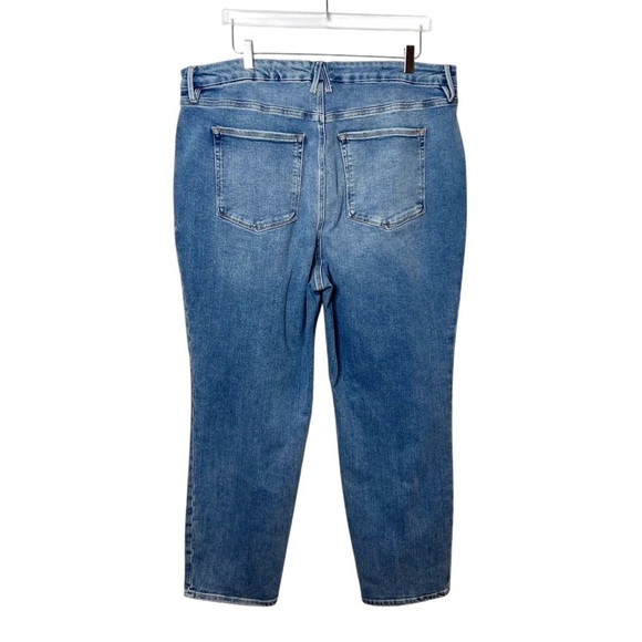 Good American Indigo Classic Slim V Cross Front Women’s High Waist Jeans Sz 22 - Picture 9 of 12